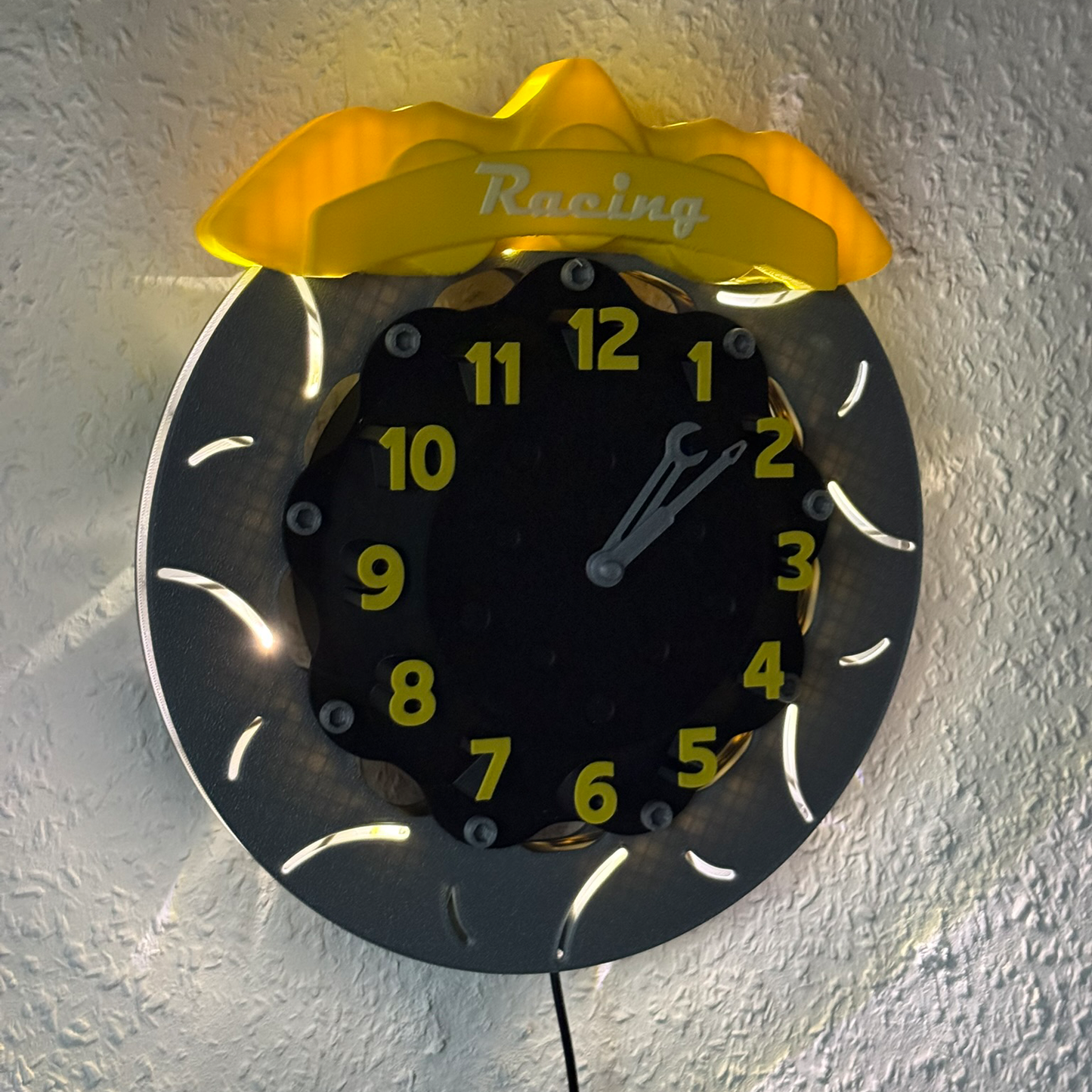 Leuchtende Bremsscheiben Uhr – Auto Wand-Highlight